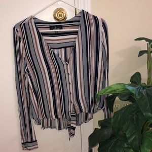 LuLus striped button top size large